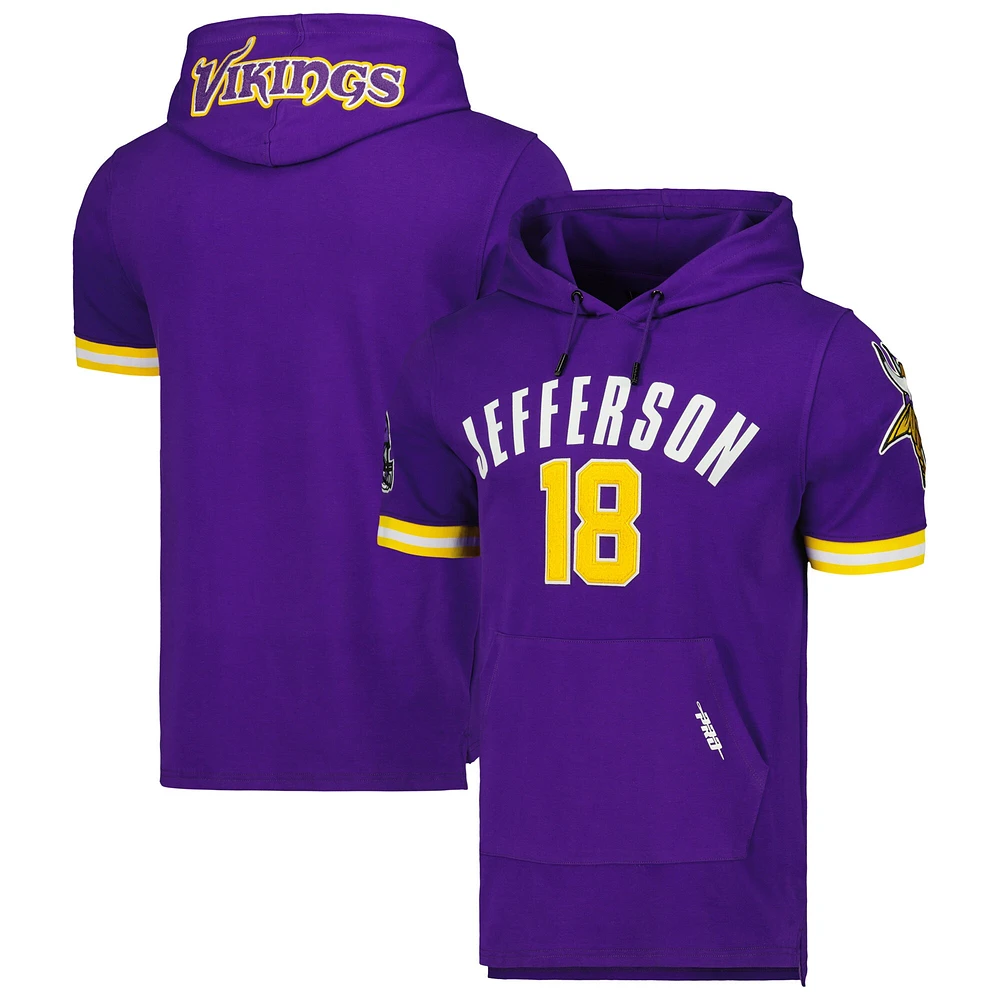 T-shirt à capuche avec nom et numéro du joueur Pro Standard Justin Jefferson pour homme des Vikings Minnesota pourpre