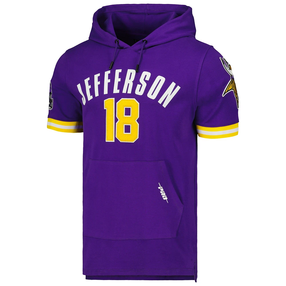 T-shirt à capuche avec nom et numéro du joueur Pro Standard Justin Jefferson pour homme des Vikings Minnesota pourpre