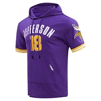 T-shirt à capuche pour hommes Pro Standard Justin Jefferson violet Minnesota Vikings nom et numéro du joueur