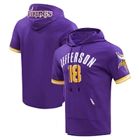 T-shirt à capuche pour hommes Pro Standard Justin Jefferson violet Minnesota Vikings nom et numéro du joueur