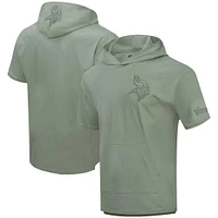 Men's Pro Standard Light Green Minnesota Vikings Neutrals Short Sleeve Pullover Hoodie