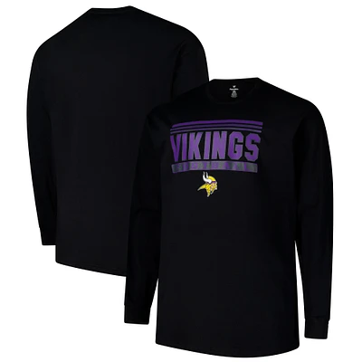 Men's Profile  Black Minnesota Vikings Big & Tall Pop Long Sleeve T-Shirt