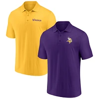 Ensemble de polos violet/doré pour hommes Minnesota Vikings Dueling, lot deux