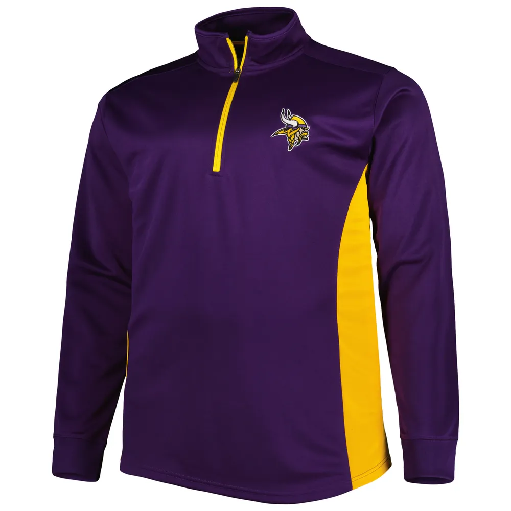 Profile Men's Purple Minnesota Vikings Big & Tall Quarter-Zip Top