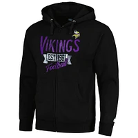 Sweat à capuche entièrement zippé Starter Black Minnesota Vikings Domestic Post Season pour hommes