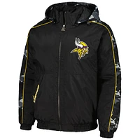 Sweat à capuche entièrement zippé Starter Black Minnesota Vikings Thursday Night Gridiron pour hommes