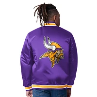 Veste réversible en satin à boutons-pression pour homme Starter Violet/Or Minnesota Vikings Closer