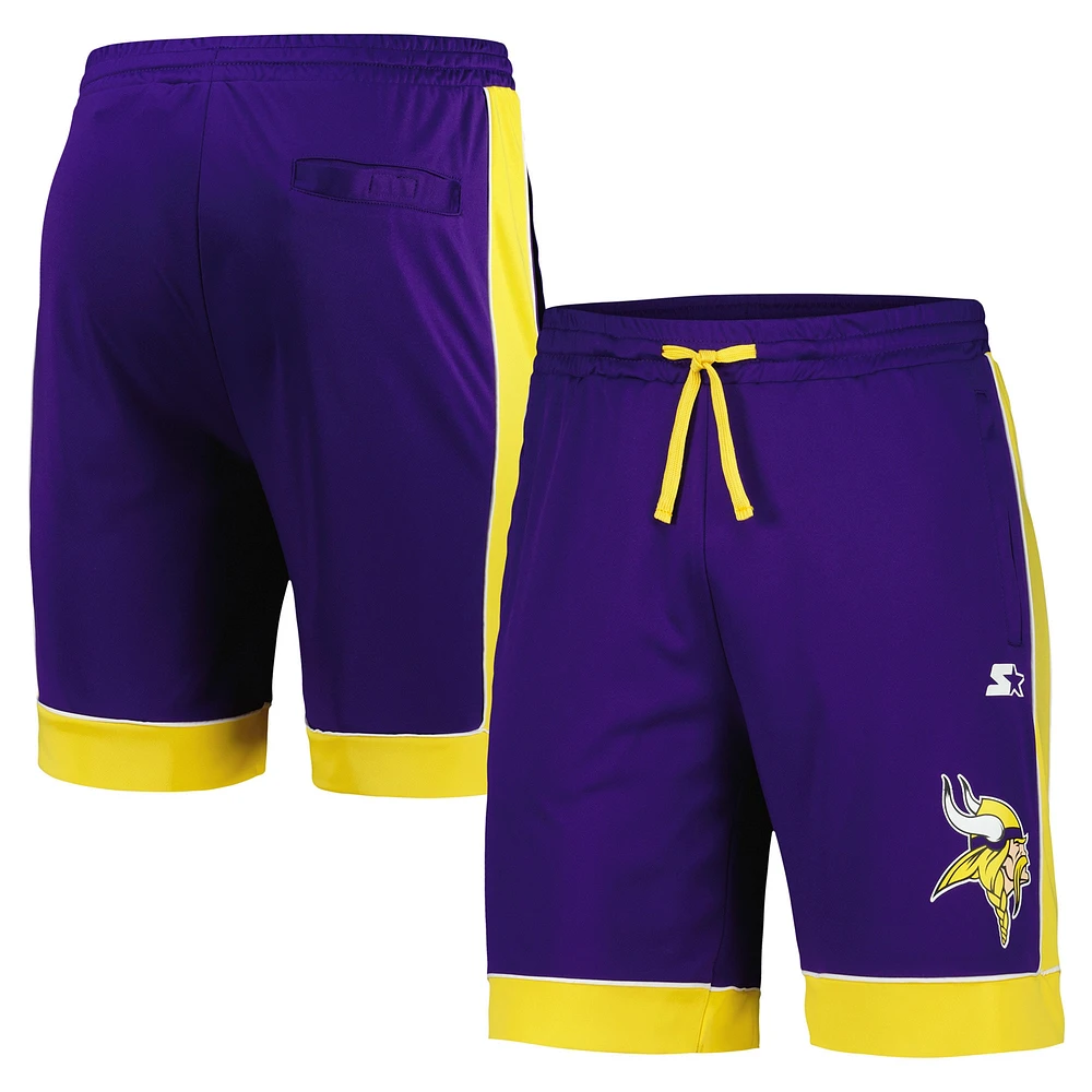 Short de mode préféré des fans Minnesota Vikings Starter violet/or pour hommes