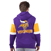 Sweat à capuche zippé intégral violet pour homme des Minnesota Vikings