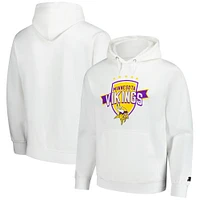 Sweat à capuche vintage blanc pour homme des Minnesota Vikings