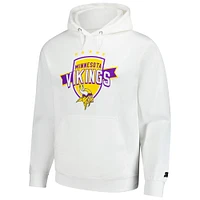 Sweat à capuche vintage blanc pour homme des Minnesota Vikings