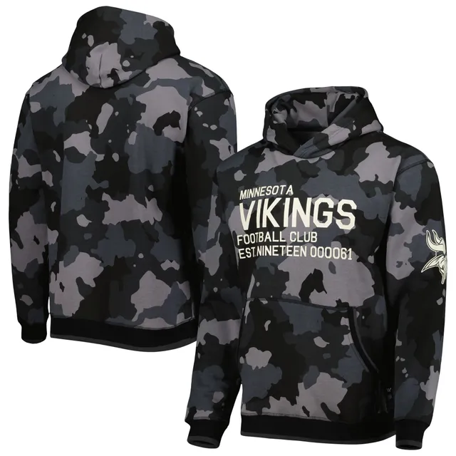 Fanatics Branded Heather Charcoal Minnesota Vikings Camo Pullover Hoodie