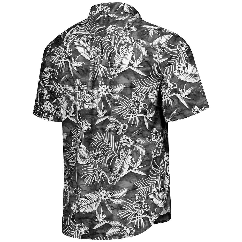 Chemise Tommy Bahama Black Minnesota Vikings Aqua Lush entièrement boutonnée pour homme