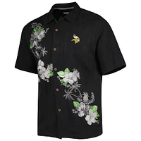 Men's Tommy Bahama Black Minnesota Vikings Sport Azule Oasis Camp Button-Up Shirt