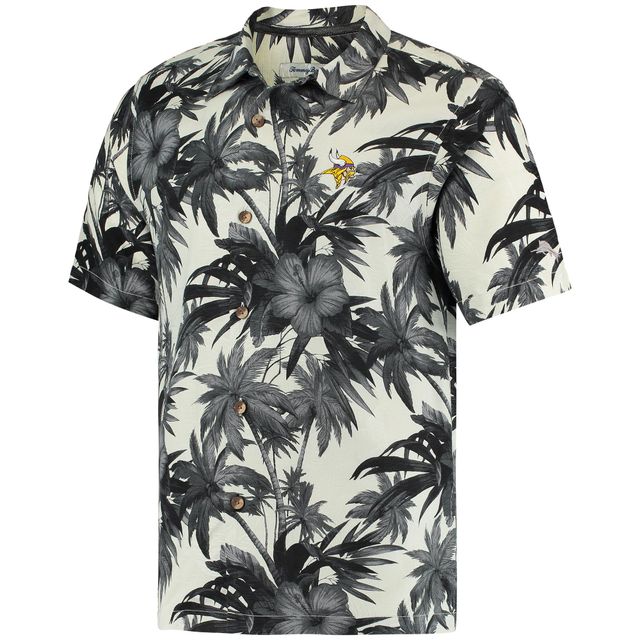 Tommy Bahama Men's Tommy Bahama Black San Francisco 49ers Sport Harbor  Island Hibiscus Camp Button-Up Shirt