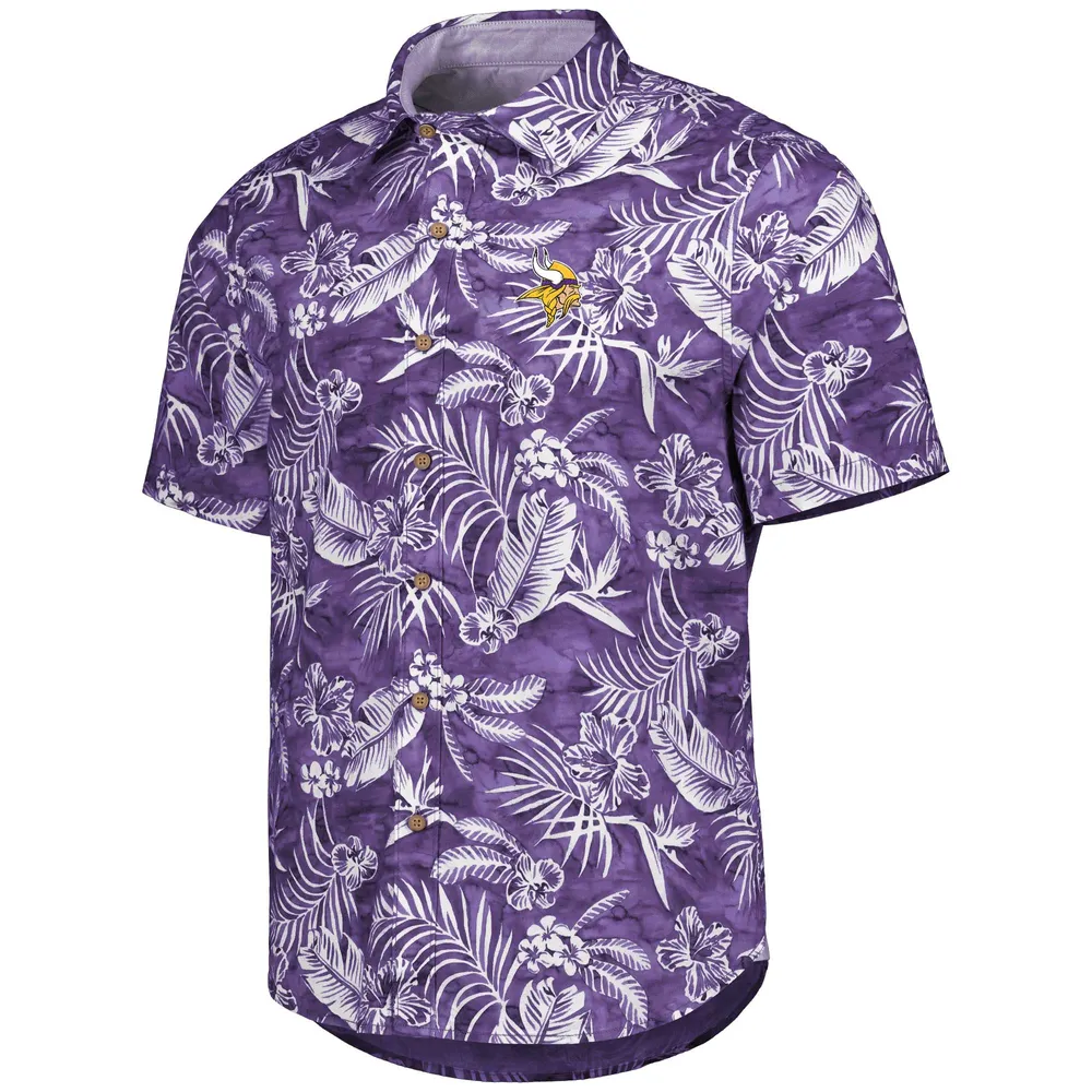 Tommy Bahama Men's Tommy Bahama Purple Minnesota Vikings Aqua Lush  Full-Button Shirt