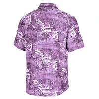 Chemise boutonnée pour homme Tommy Bahama Purple Minnesota Vikings Coconut Point Isla Palmetta Camp