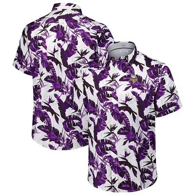 Men's Tommy Bahama Purple Minnesota Vikings Sunnyvale Blooms Camp Button-Up Shirt