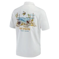 Men's Tommy Bahama  White Minnesota Vikings Tide Breaker IslandZone Camp Button-Up Shirt