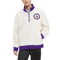 Sweat-shirt crème Tommy Hilfiger Minnesota Vikings Jordan Sherpa à quart de zip pour hommes