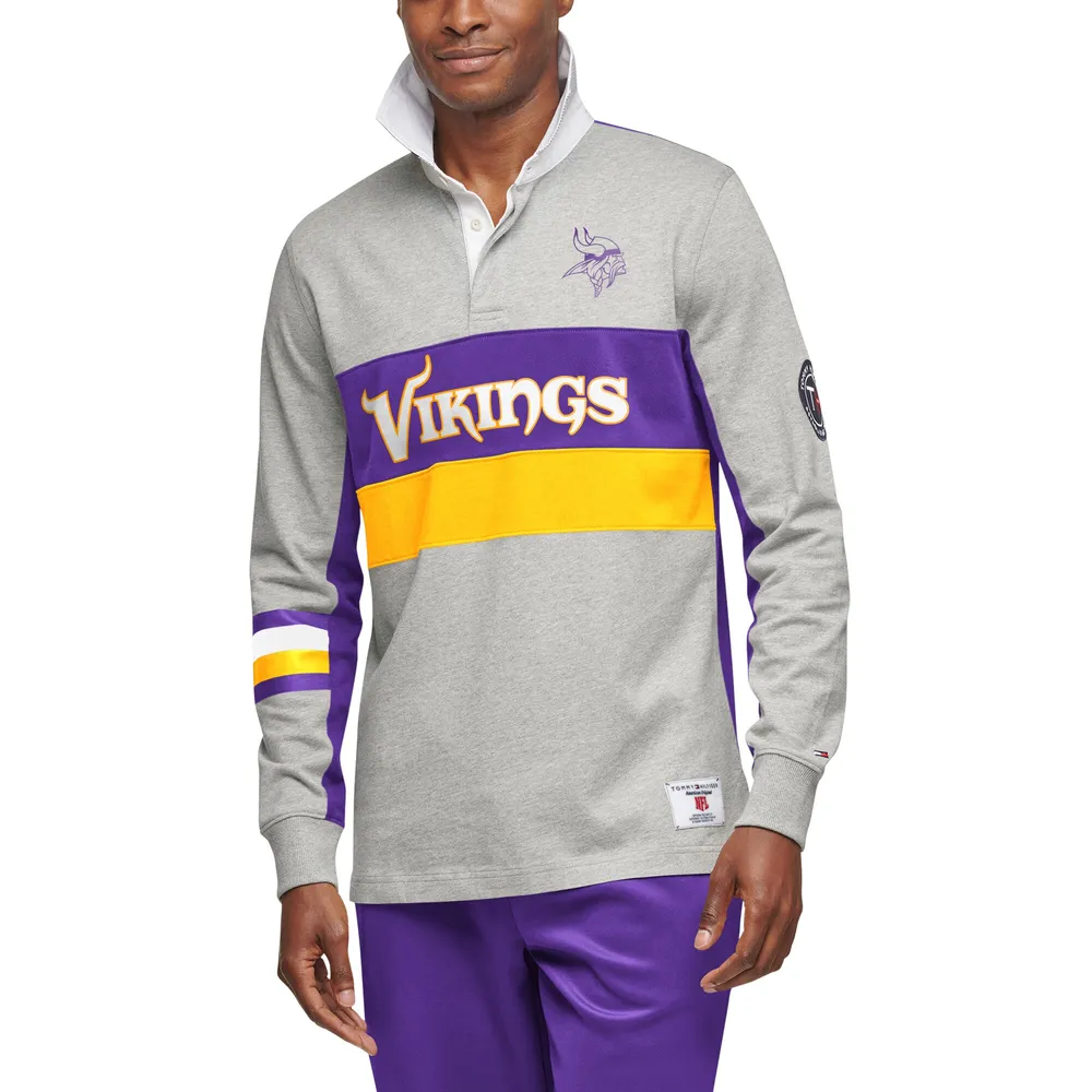 Lids Minnesota Vikings Tommy Hilfiger Rugby Long Sleeve Polo - Gray/Purple