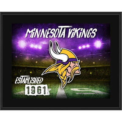 Minnesota Vikings 10.5" x 13" Sublimated Horizontal Team Logo Plaque