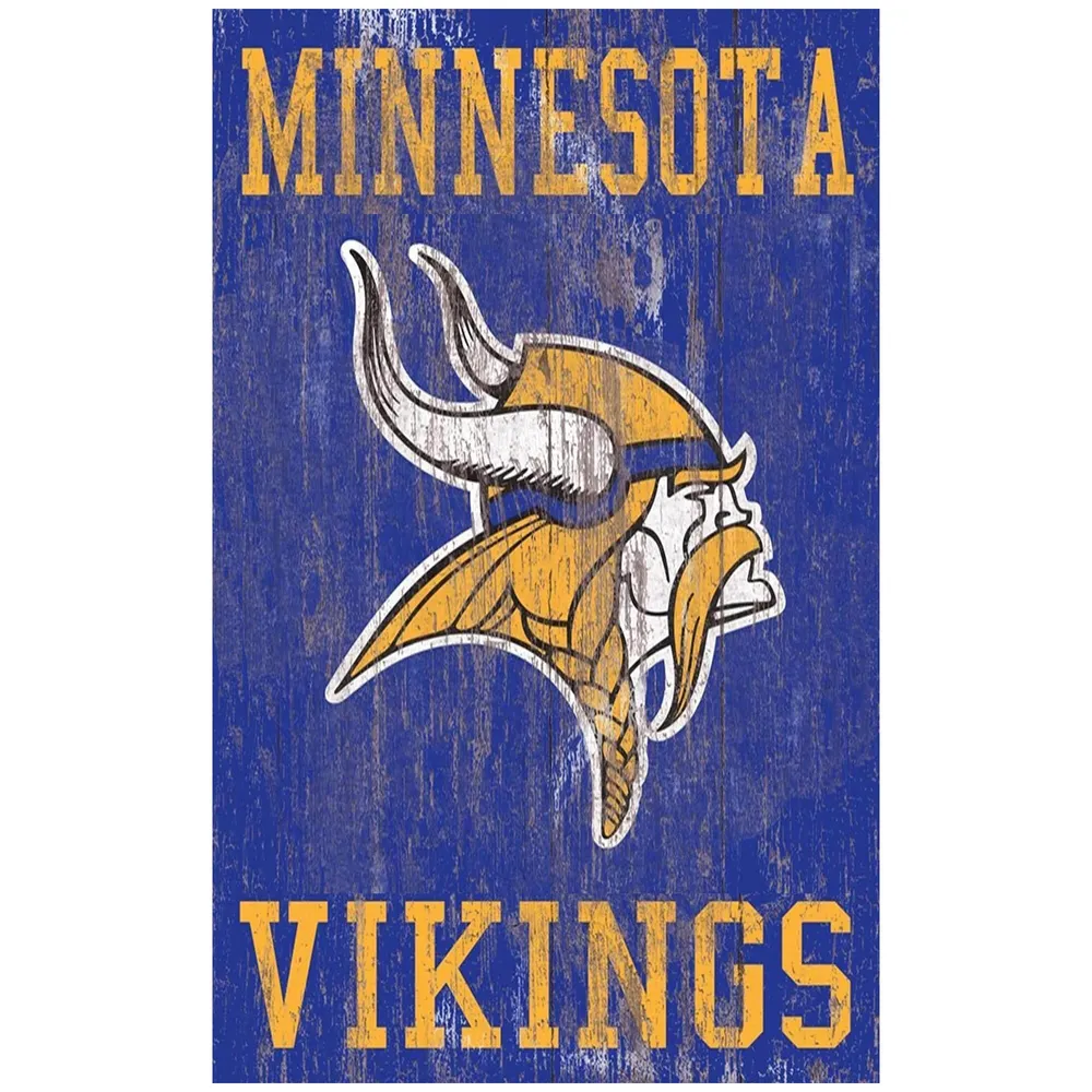 NFL Round Heritage Distressed Sign: Minnesota Vikings