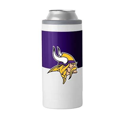 Glacière mince à blocs de couleurs de 12 oz des Vikings du Minnesota