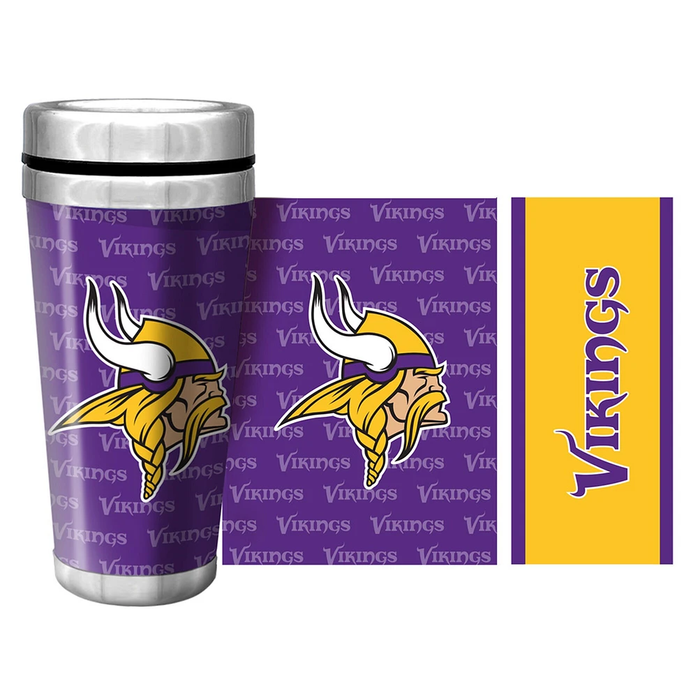 Minnesota Vikings 16oz. Tasse de voyage en papier peint enveloppant