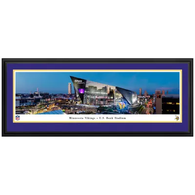 Minnesota Vikings 18'' x 44'' US Bank Stadium Double Mat Deluxe Frame Panoramic