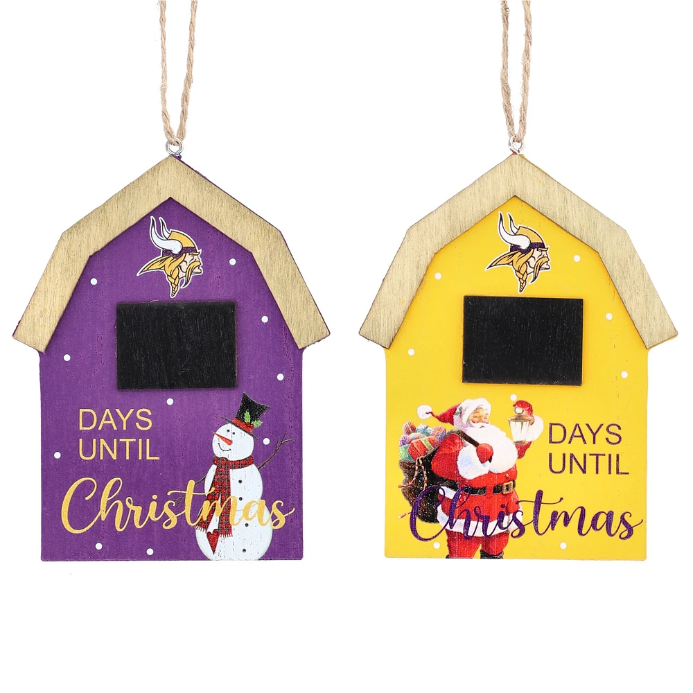 Minnesota Vikings 2-Pack Countdown Ornament Set