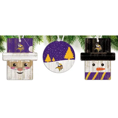 Minnesota Vikings 3-Pack Ornament Set