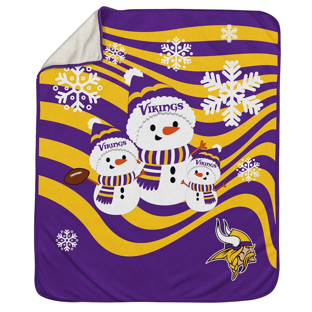 Couverture en sherpa bonhomme de neige 50'' x 60'' des Vikings du Minnesota