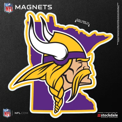 Minnesota Vikings 6" x 6" State Shape Car Magnet