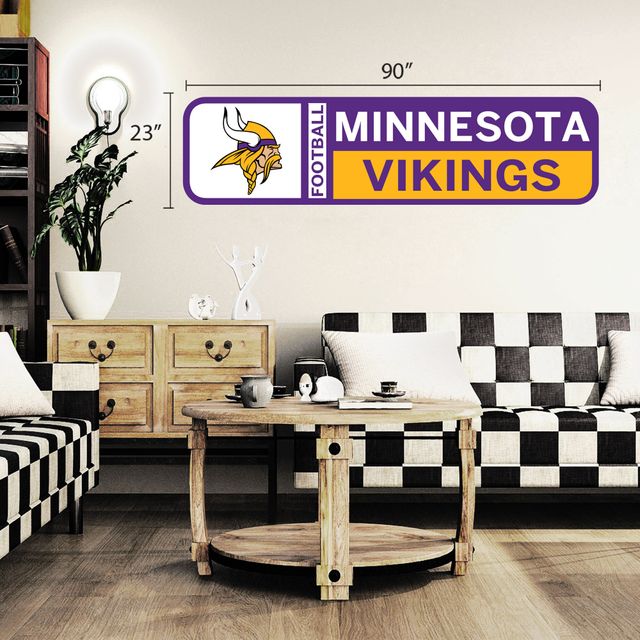 Autocollant mural repositionnable avec logo de l'équipe 90'' x 23'' des Minnesota Vikings