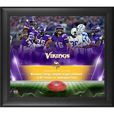 Collage encadré 15" x 17" des Vikings du Minnesota, le plus grand retour de l'histoire de la NFL
