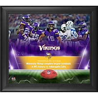 Collage encadré 15" x 17" des Vikings du Minnesota, le plus grand retour de l'histoire de la NFL