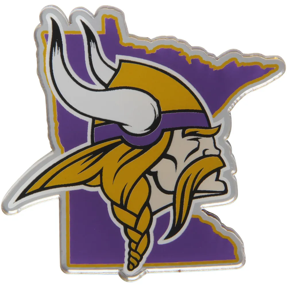 Minnesota Vikings State Shape Acrylic Metallic Auto Emblem