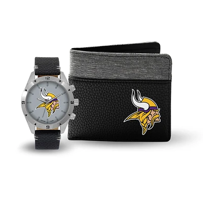 Coffret cadeau montre et portefeuille des Vikings du Minnesota