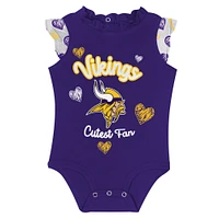 Newborn & Infant Minnesota Vikings Happy Hearts 2-Piece Bodysuit Set