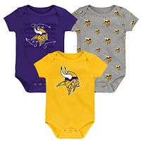 Newborn & Infant Minnesota Vikings Team Starter 3-Pack Bodysuit Set