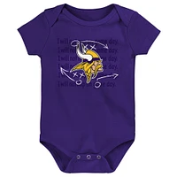 Ensemble de 3 bodys pour nouveau-nés et nourrissons Minnesota Vikings Team Starter