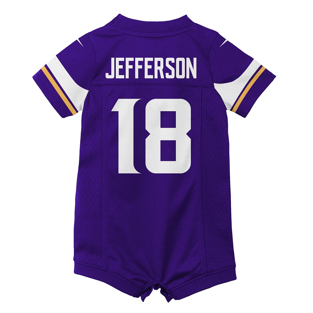 Nouveau-né et nourrisson Nike Justin Jefferson Violet Minnesota Vikings Game Romper Jersey