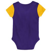 Newborn & Infant Purple/Gold Minnesota Vikings Little Champ Three-Piece Bodysuit Bib Booties Set