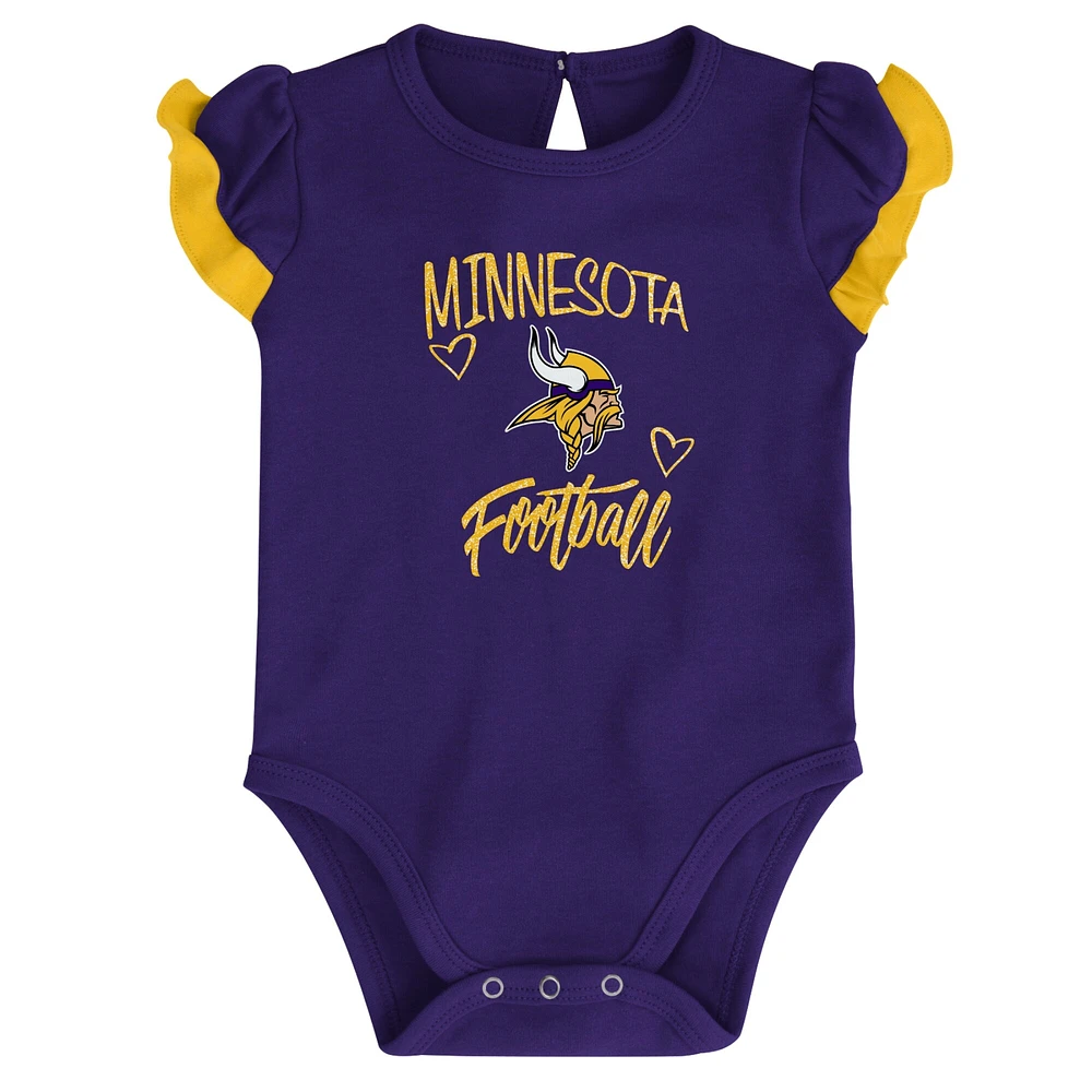 Newborn & Infant Purple/Gold Minnesota Vikings Too Much Love Two-Piece Bodysuit Set