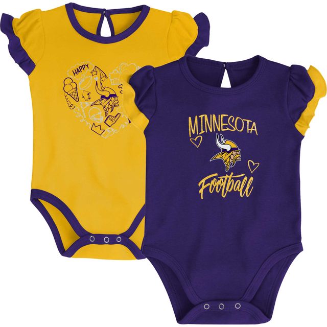 Ensemble de body deux pièces Too Much Love Minnesota Vikings pour nouveau-né et nourrisson violet/doré