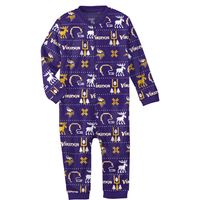 Newborn & Infant Purple Minnesota Vikings Allover Print - Full-Zip Jumper