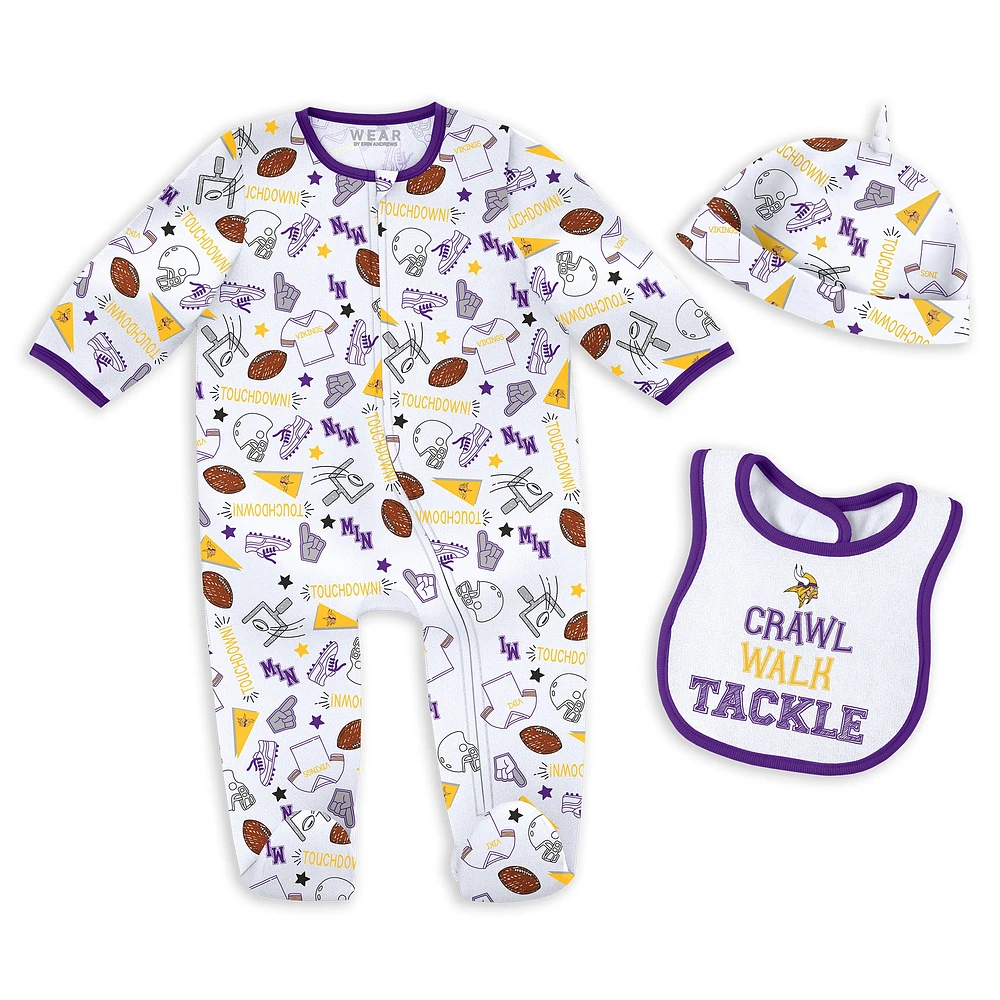 Newborn & Infant WEAR by Erin Andrews Minnesota Vikings Sleep Play Set