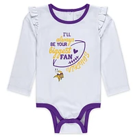 Newborn & Infant WEAR by Erin Andrews Minnesota Vikings Three-Piece Long Sleeve Bodysuit, Tutu and Sweatpants Set