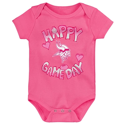 Body rose pour nouveau-né « Happy Gameday » des Minnesota Vikings